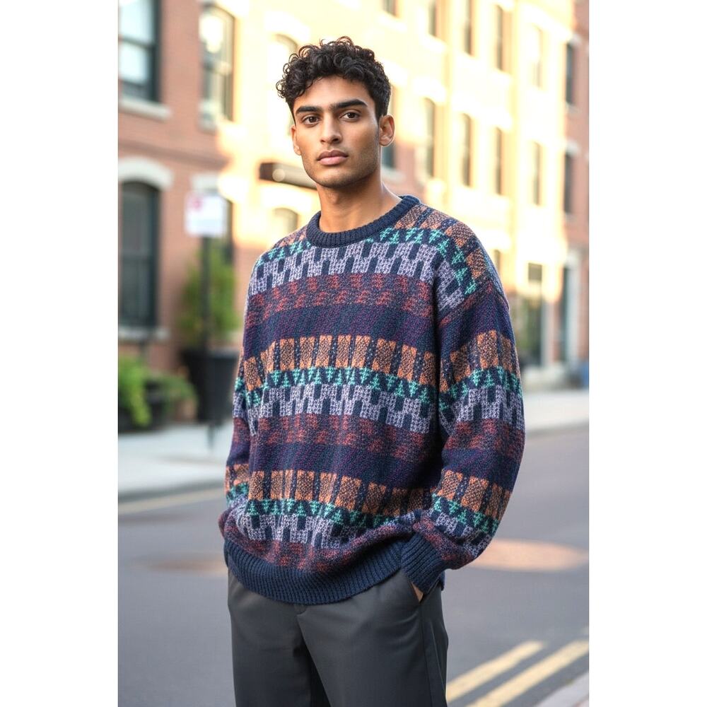 Vintage Mens Sweater Pure Wool Made in Scotland Woodward Crewneck Size Medium